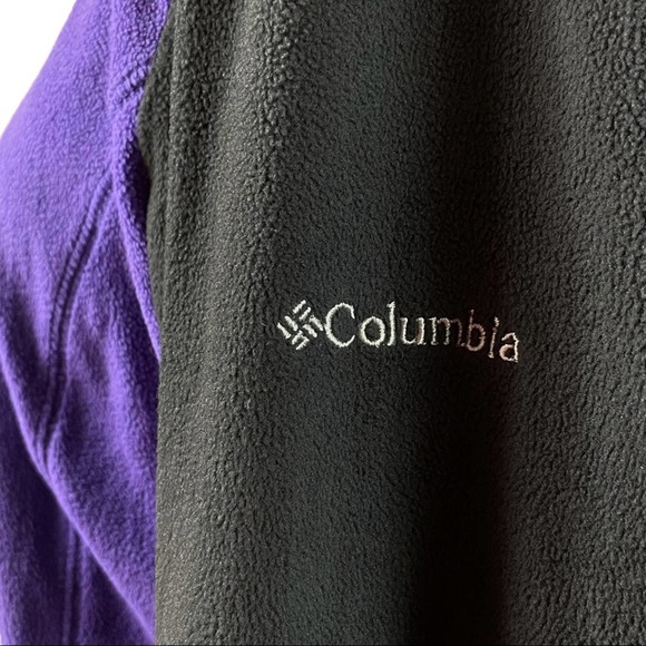 Columbia Women's Color Block Purple/Black Fleece 1/4 Zip Up Jacket Size Large - Picture 5 of 11
